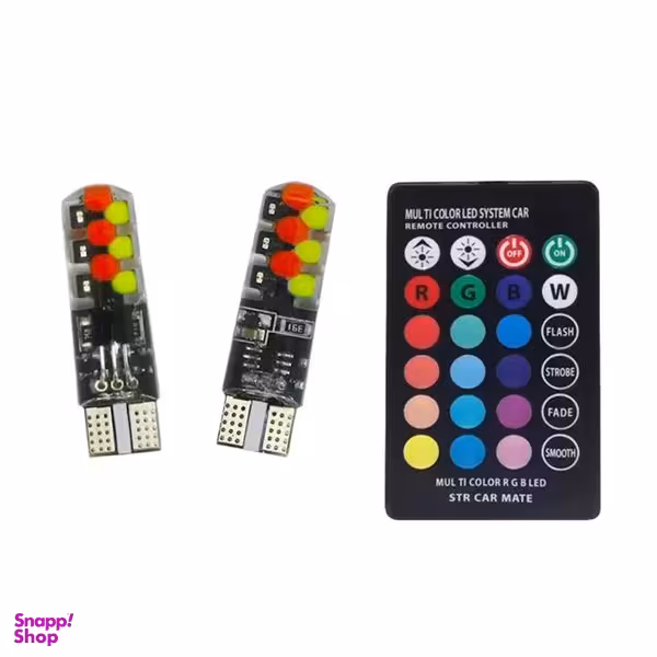 لامپ چراغ خودرو مدل RGB طرح کنترلی بسته 2 عددی