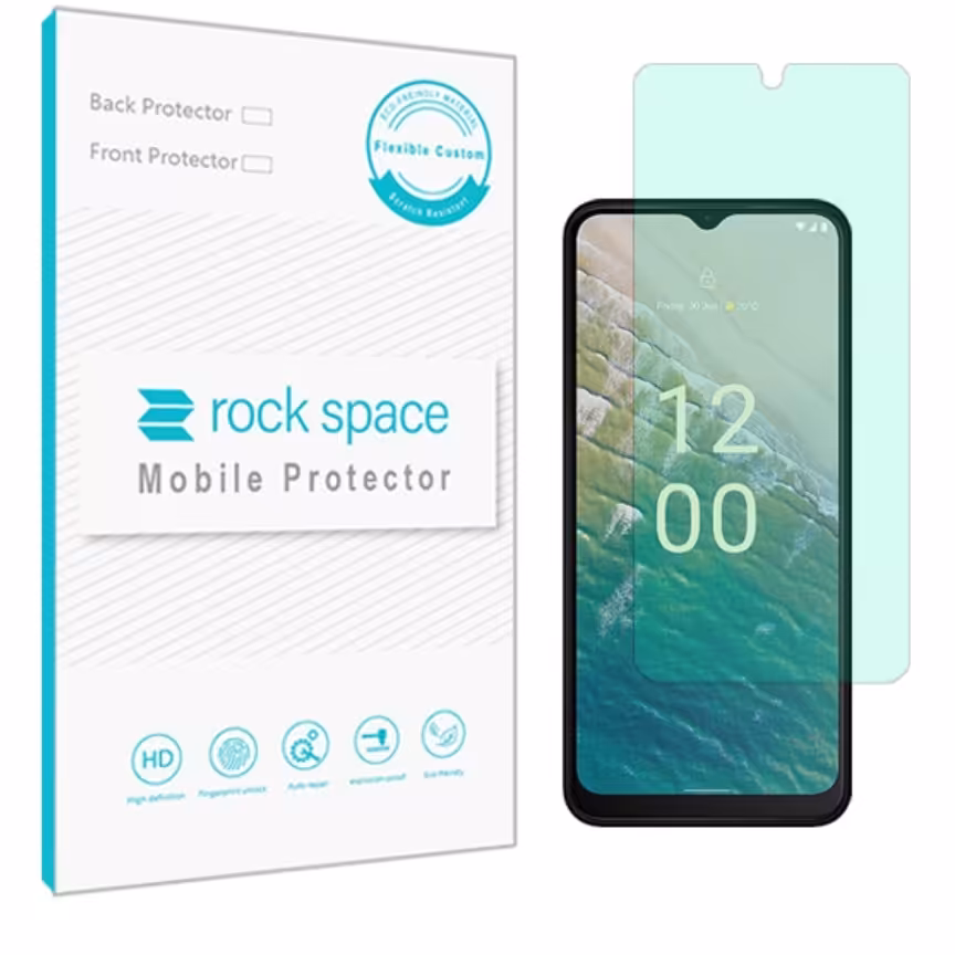 گلس نوکیا c32 مدل نانو هیدروژل گرین لایت برند راک اسپیس