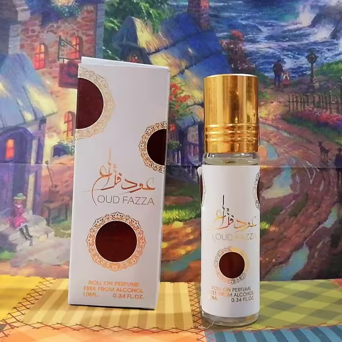 عطر روغنی قلمی 6 میل عود فزاع رایحه عودی بخوری چوبی کمی تند 