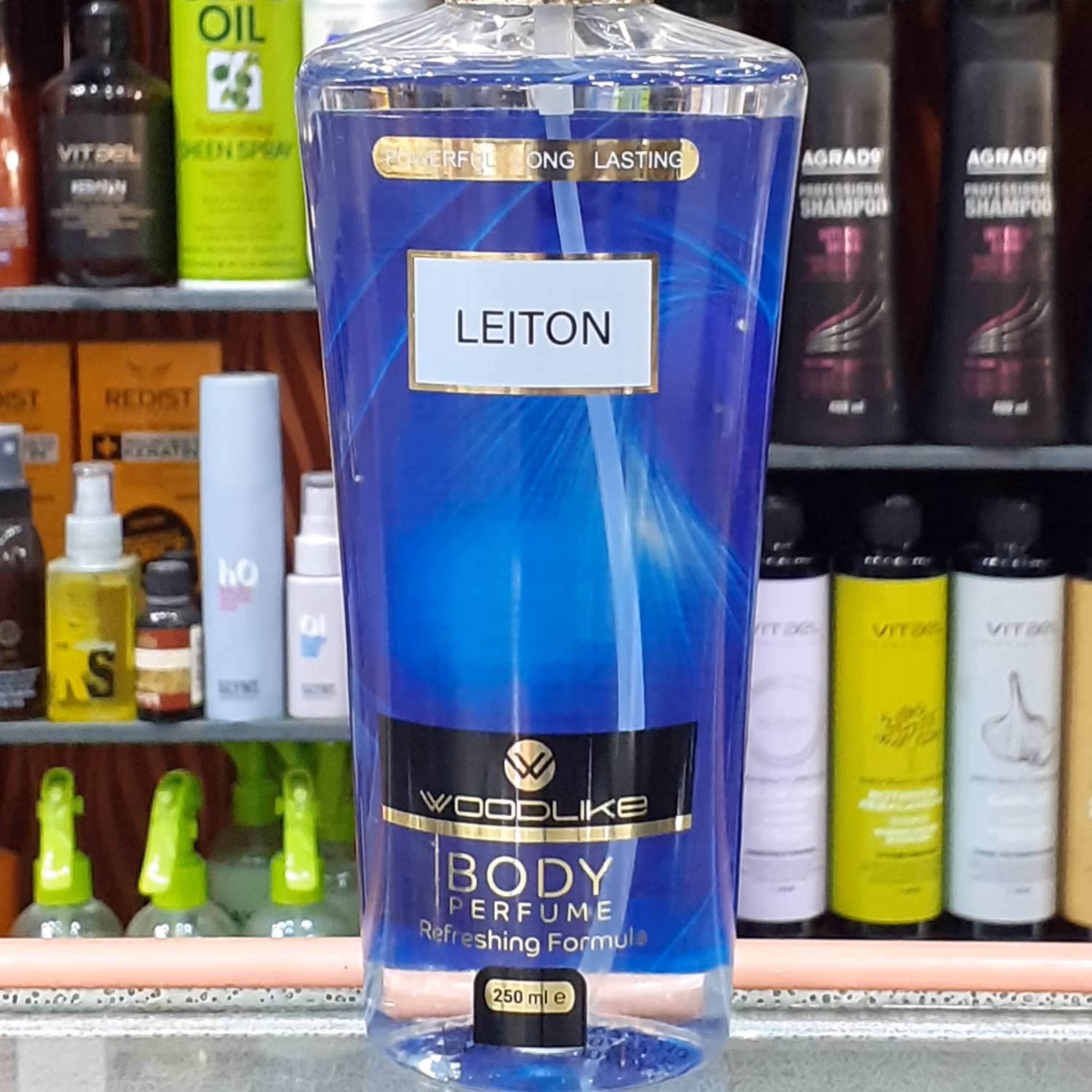 بادی اسپلش مردانه وودلایک مدل لیتون leiton رایحه گرم تند حجم 250 میلی لیتر