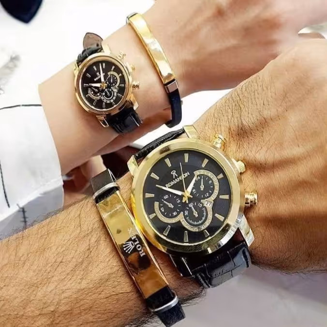 ست ساعت مچی عقربه ای زنانه و مردانه کد 2237