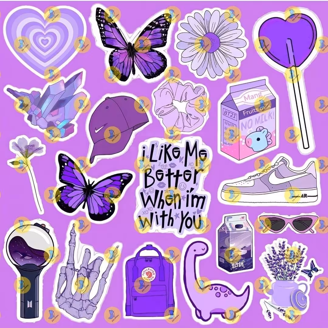 پک استیکر بنفش 💜