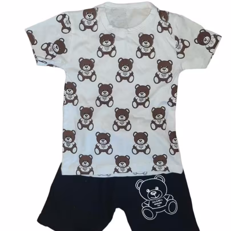 تیشرت شلوارک نخ پنبه خرسی