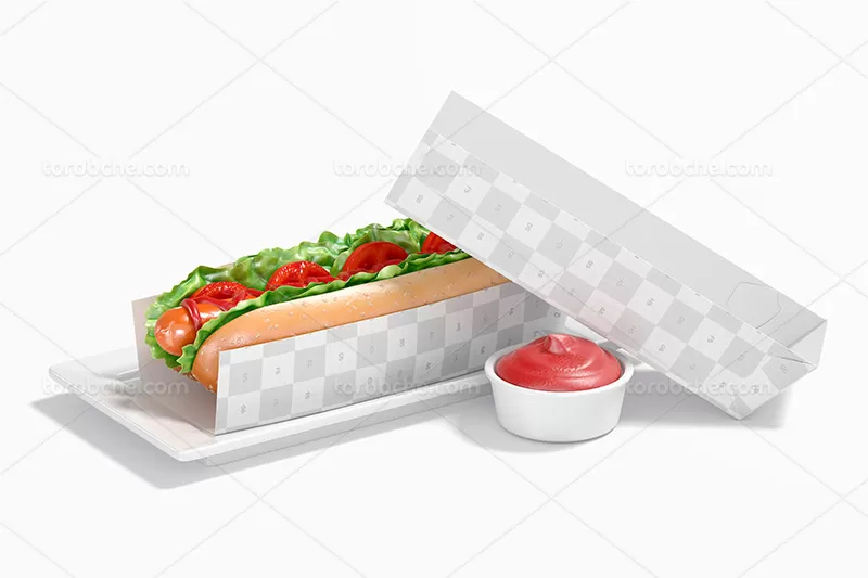 موکاپ هات داگ لایه باز | گرافیک با طعم تربچه