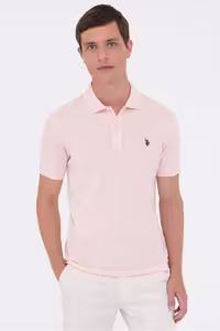 تی شرت یقه پولو صورتی مردانه تیشرت اورجینال U.S. Polo Assn.