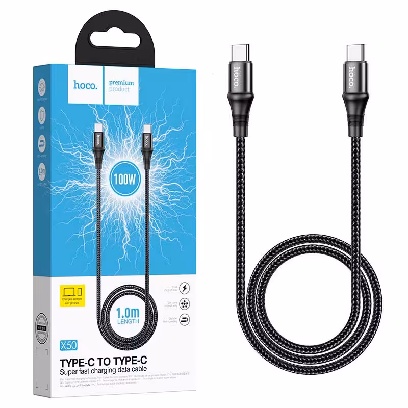 کابل شارژ تایپ سی به تایپ سی  Type-C To Type-C هوکو HOCO X50