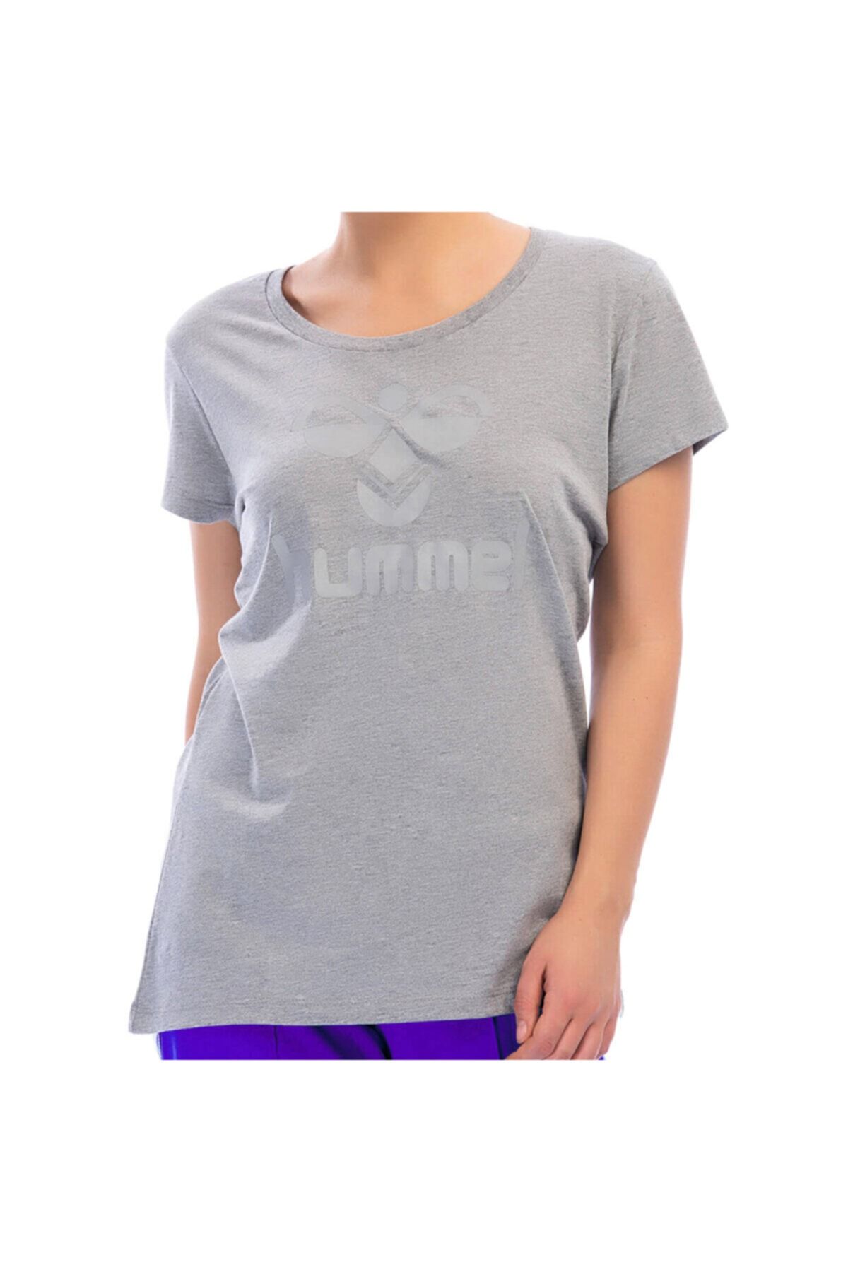 تی شرت ورزشی خاکستری زنانه T s shrink Hmlslama اورجینال hummel