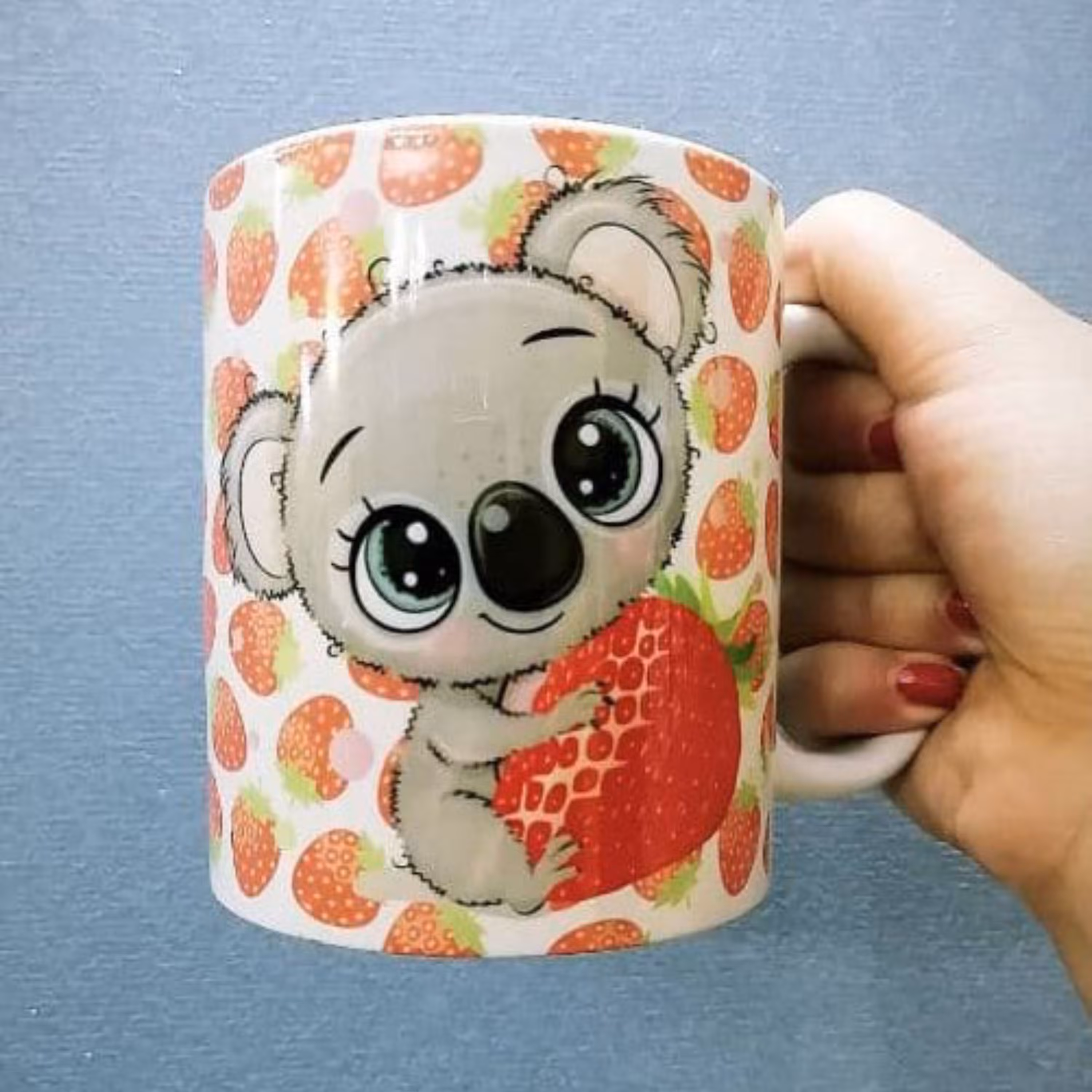 ماگ سرامیکی کوالا و توت فرنگی