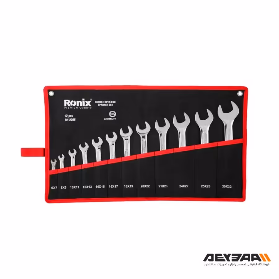 مجموعه 12 عددی آچار دوسر تخت رونیکس مدل RH-2205