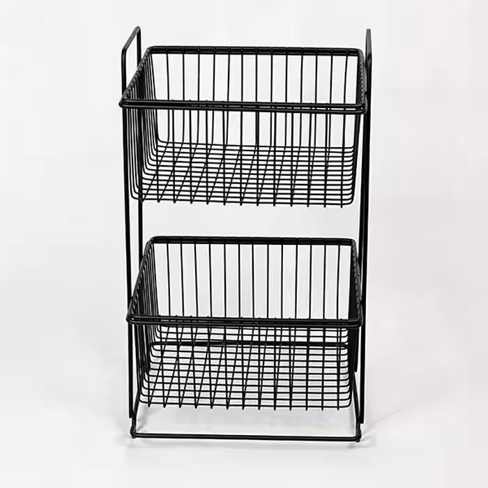 سبد سیب زمینی و پیاز 2 طبقه مدل مربع بهساز فلز