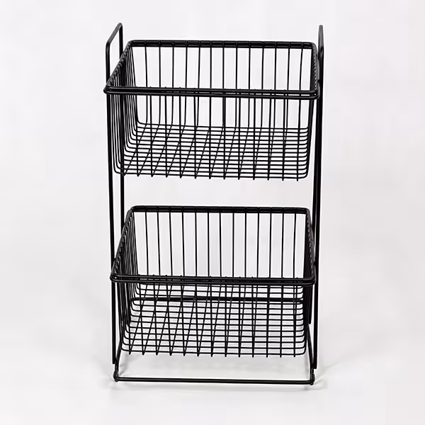 سبد سیب زمینی و پیاز 2 طبقه مدل مربع بهساز فلز