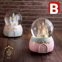 گوی موزیکال کوکی طرح قلعه صورتی