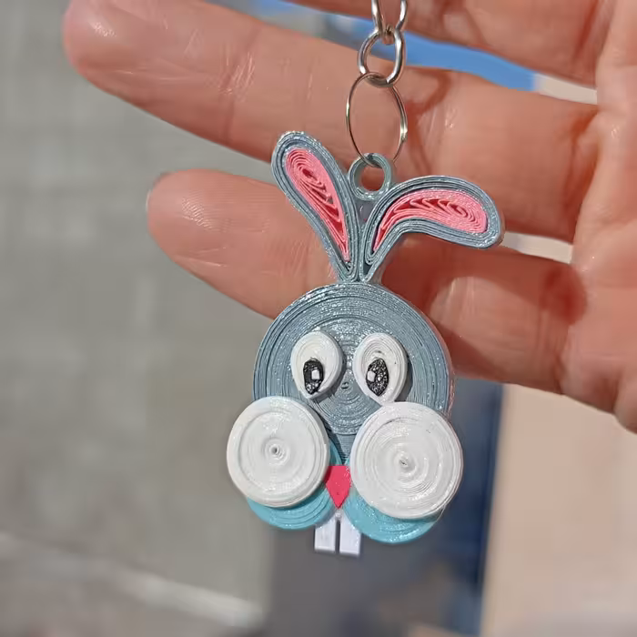 سرکلیدی فانتزی ملیله کاغذی ضد آب طرح خرگوش مناسب کادو