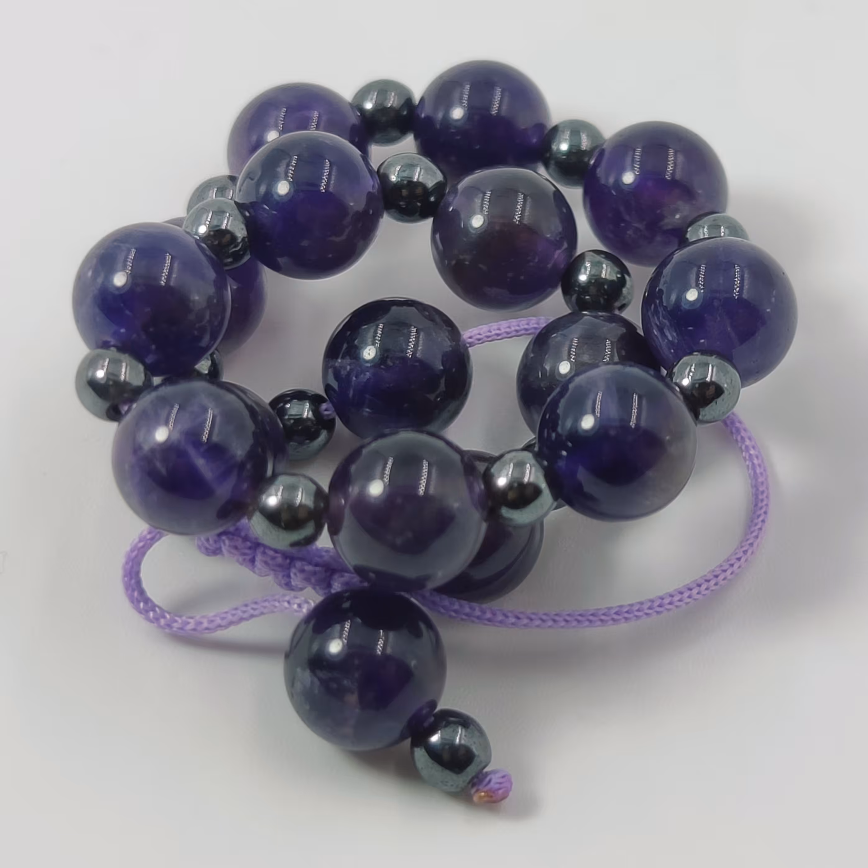 دستبند سنگ آمیتیست معدنی و طبیعی