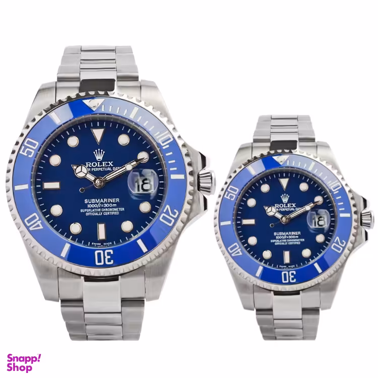 ست ساعت مچی عقربه ای زنانه و مردانه طرح رولکس مدل Submariner کد SR/BE