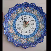 ساعت میناکاری شده با قطر 35 سانتی متر و با طرح و نقش اصیل و خاص و بسیار زیبا