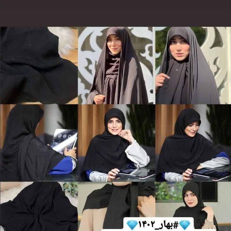 روسری چهارگوش اسلپ نگینی مشکی