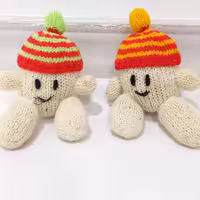 دوقلوهای برفی دست بافت 12سانتی متر