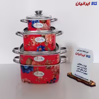 سرویس قابلمه مربعی 7 پارچه گلدار جنوب کد 20