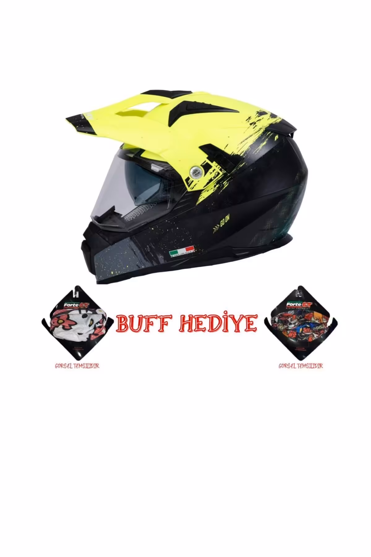 کلاه کاسکت موتورسیکلت چند رنگ ایمنی صلیب سیاه زرد SW X60 Sway