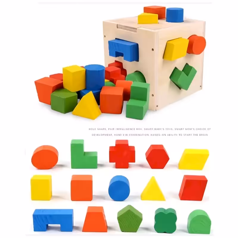 اسباب بازی مکعب هوش چوبی اشکال هندسی کد 4091298