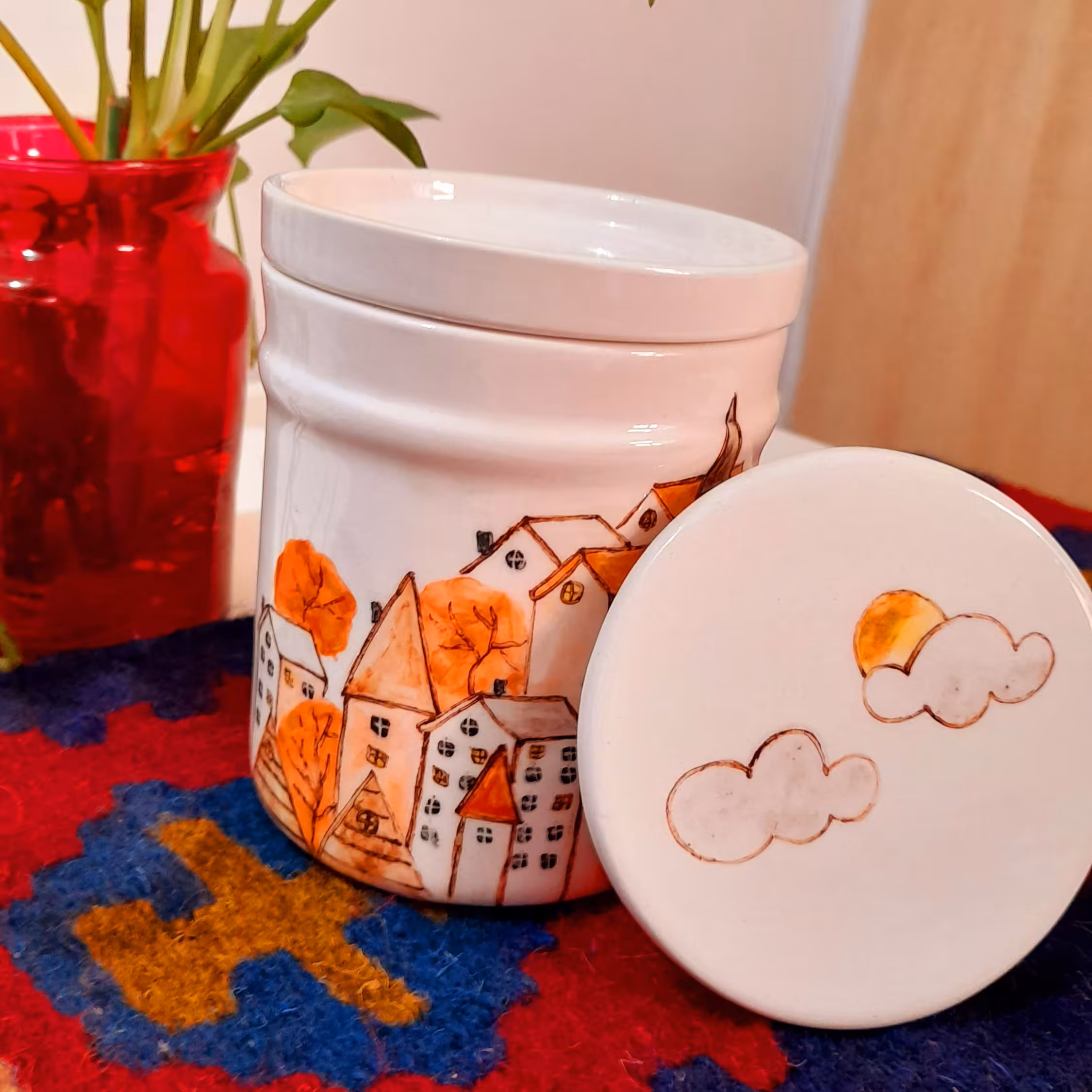 ماگ دمنوش سرامیکی طرح  پاییز 