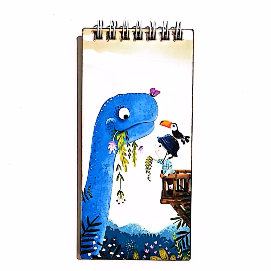 دفترچه یادداشت طرح دایناسور و دختر