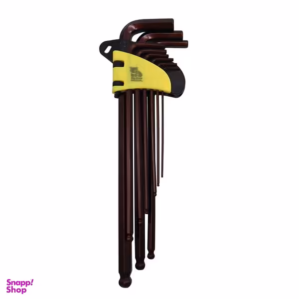 آچار آلن مدل بیگ بر کد YP-6GOSH-TAHGERD-1.5-10MM مجموعه 9 عددی