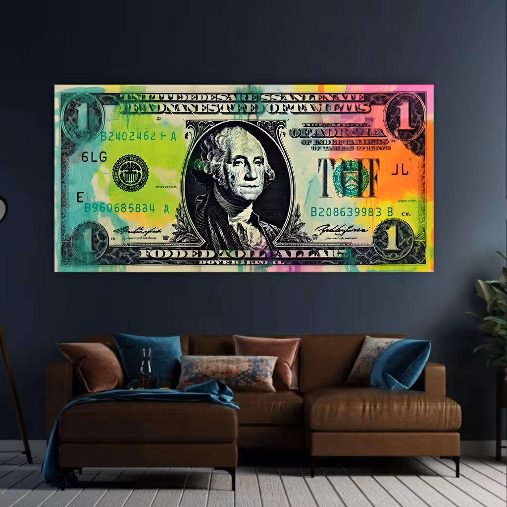 تابلو بوم پارچه شمعی طرح خاص 1  دلاری مدل شاین اکو