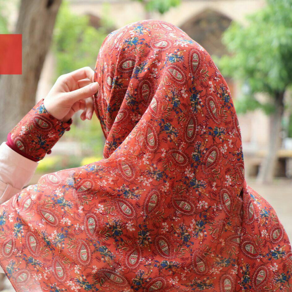 ست روسری و ساق بته جقه نارنجی