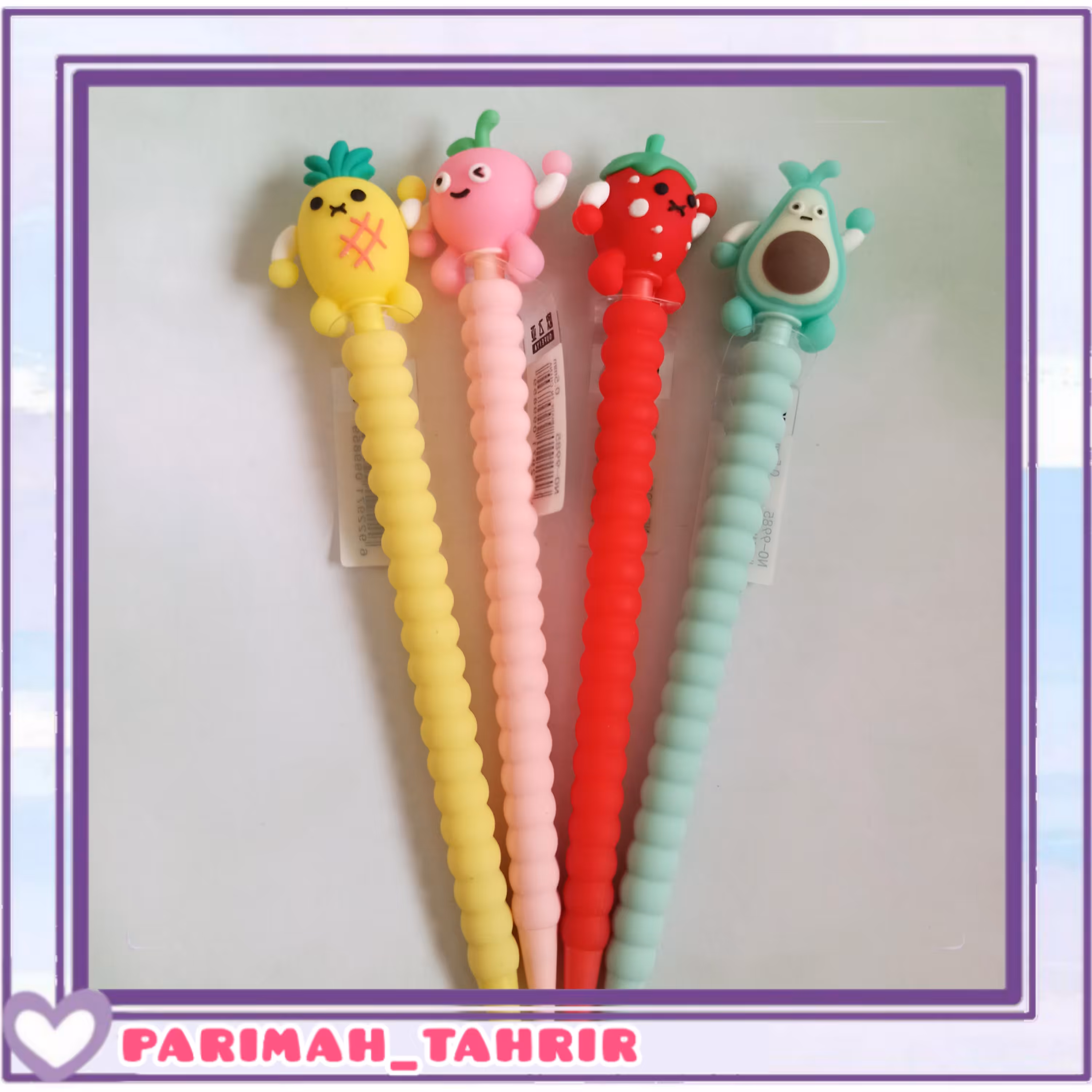 اتود میوه فانتزی. سیلیکونی. ضخامت نوک0.5.در چهارطرح سیب و آناناس و توت فرنگی و آووکادو