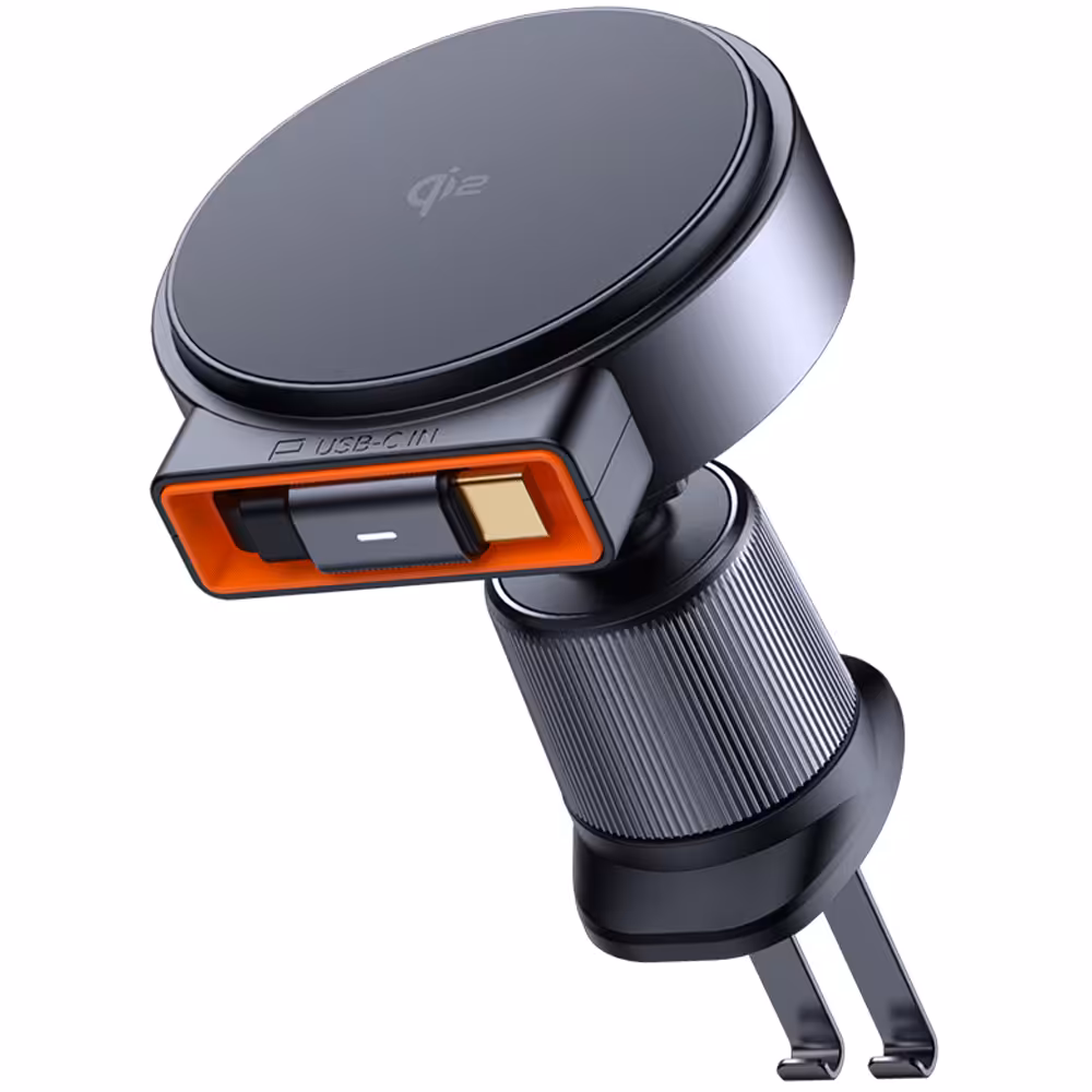 هولدر وایرلس 15وات و شارژر فندکی با کابل جمع شونده مک دودو CH-009