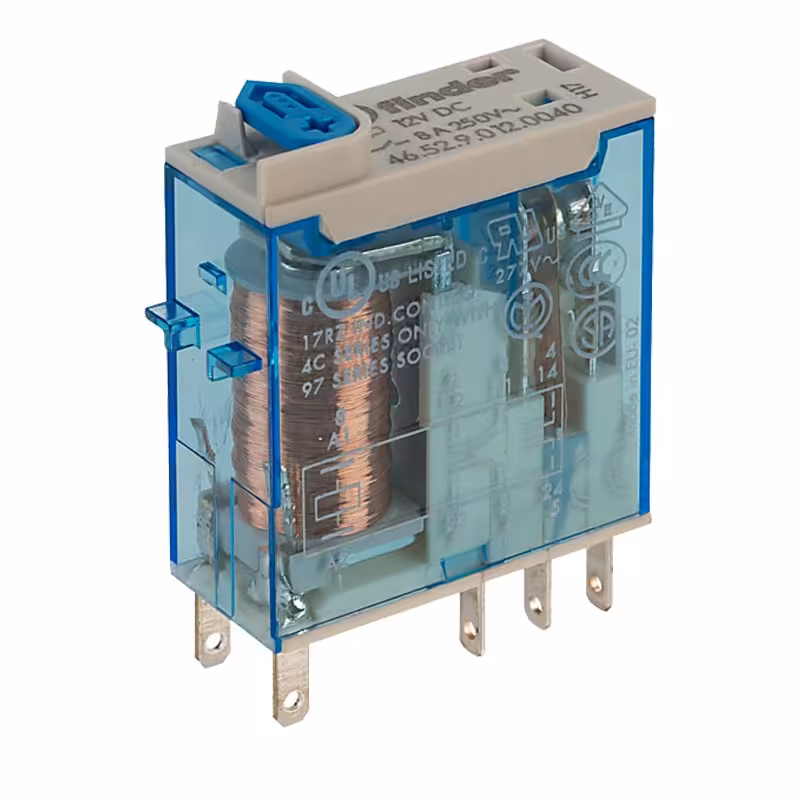 رله شیشه ای 24VDC فیندر دو کنتاکت 8 آمپر 46.52.9.024