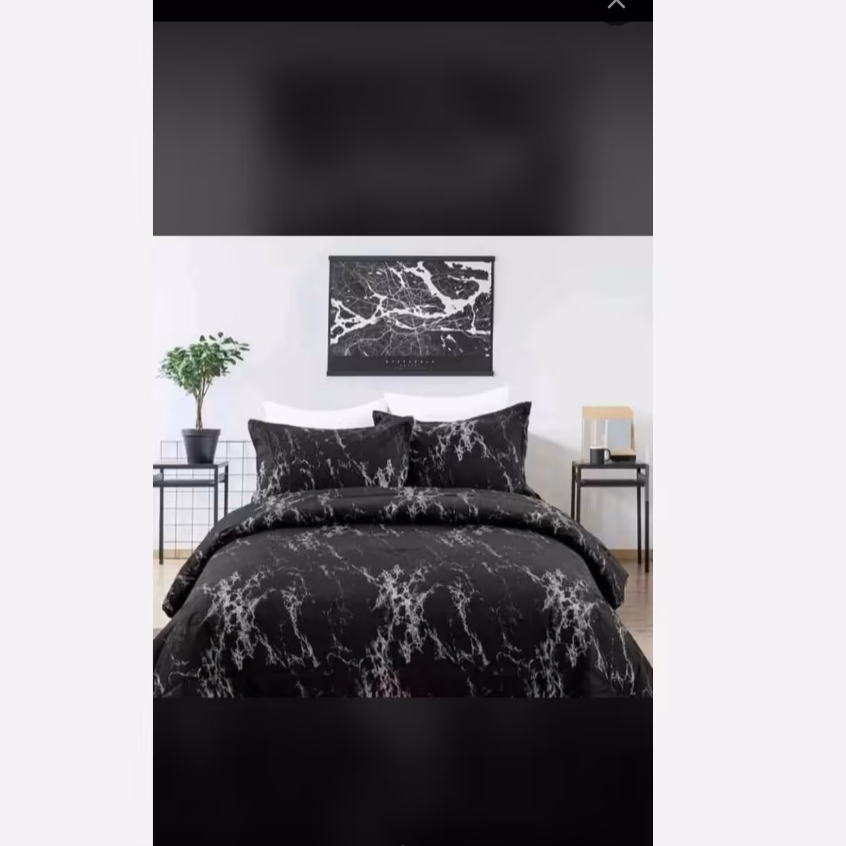 رو تختی  طرح ماربل ست کامل مشکی پس کرایه