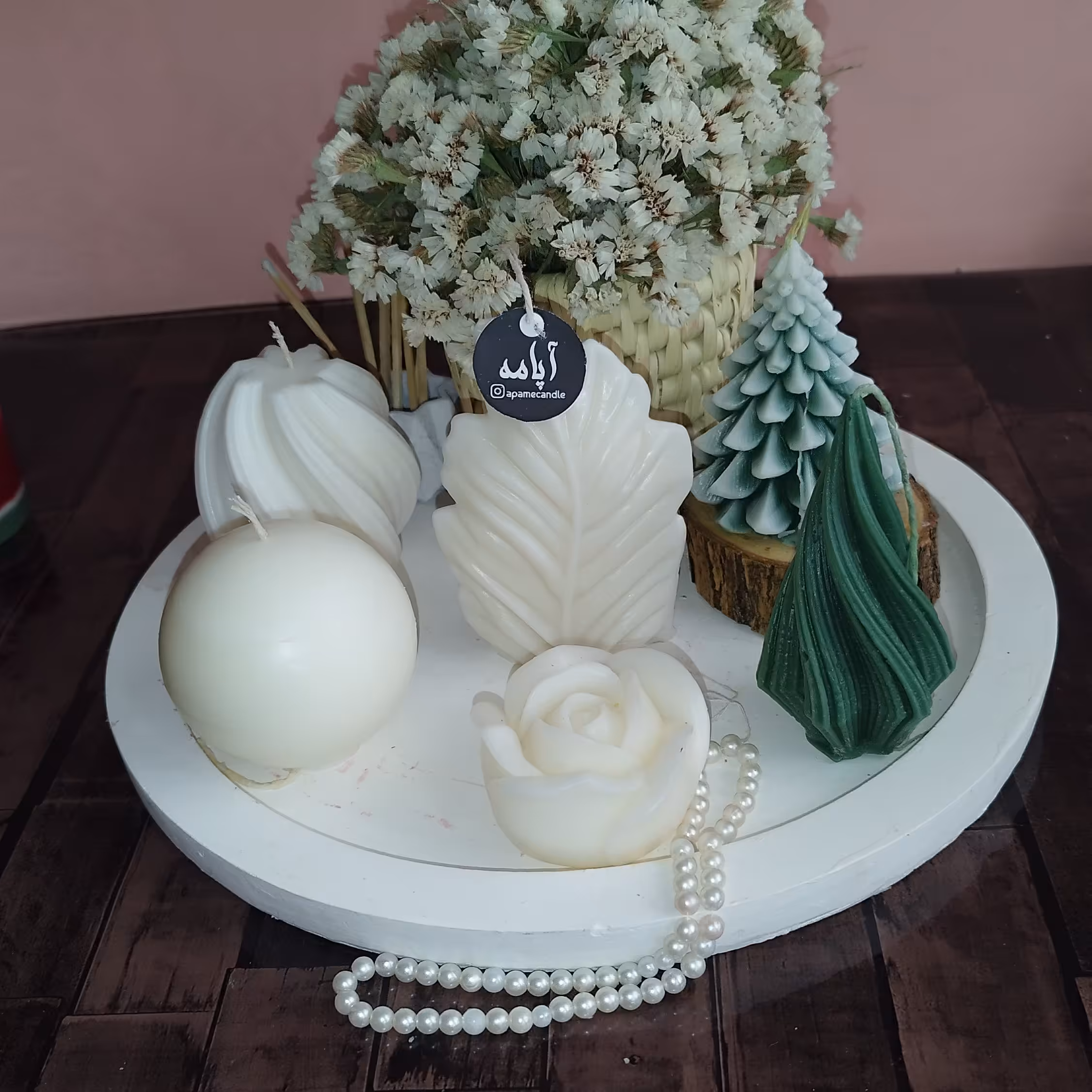 ست شمع سفید