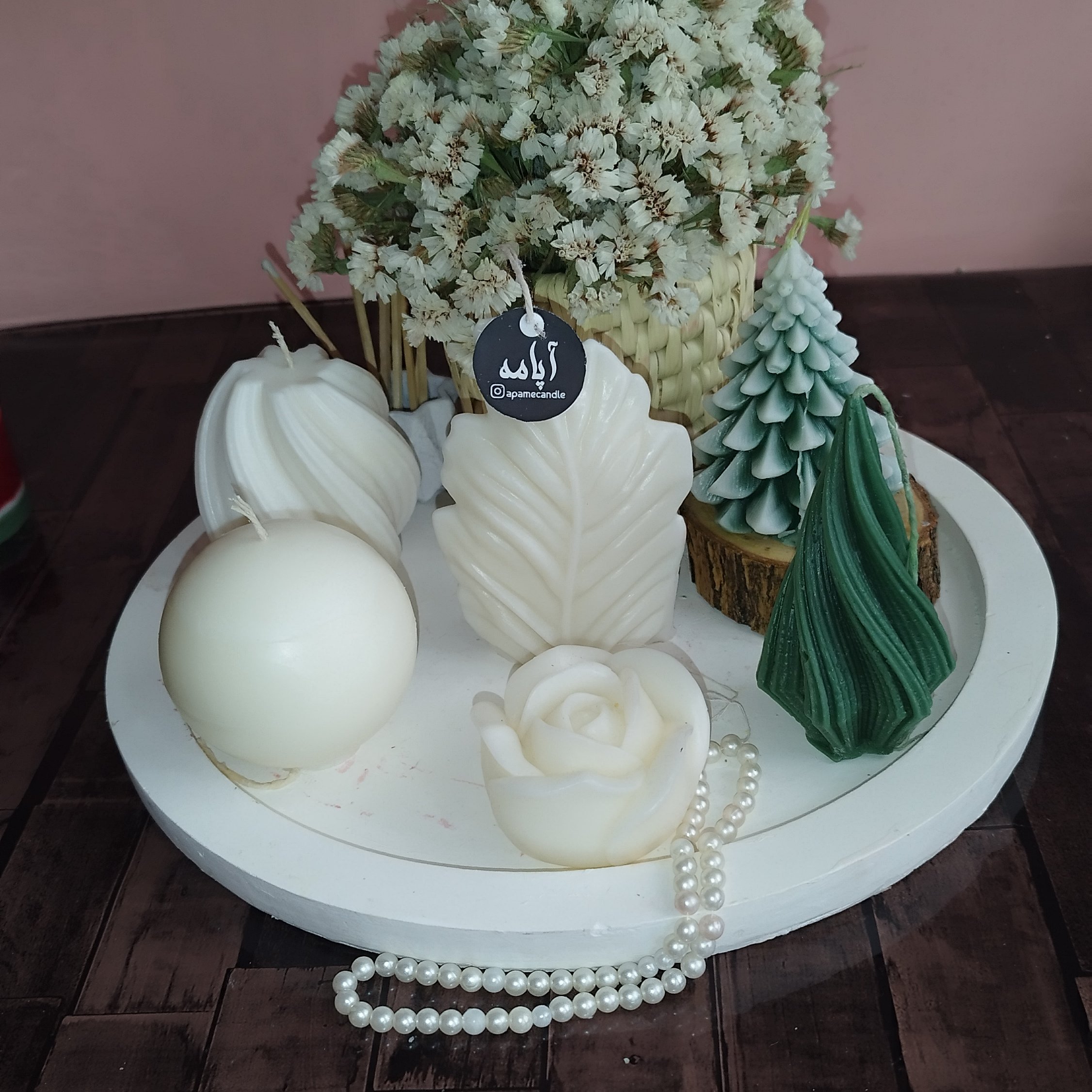 ست شمع سفید