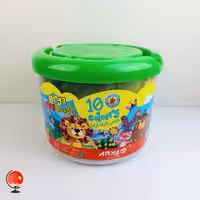 خمیر بازی 10 رنگ سطلی آریا DVD دار رنگ سبز کد 1731