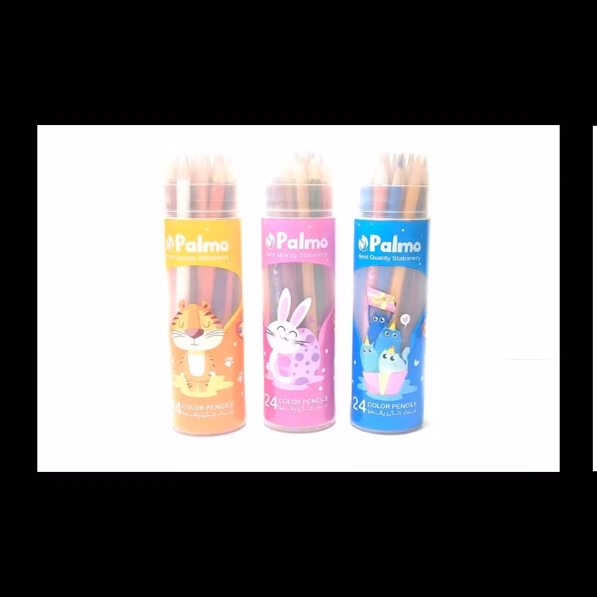 مداد رنگی 24 رنگ استوانه پالمو 6 بسته 