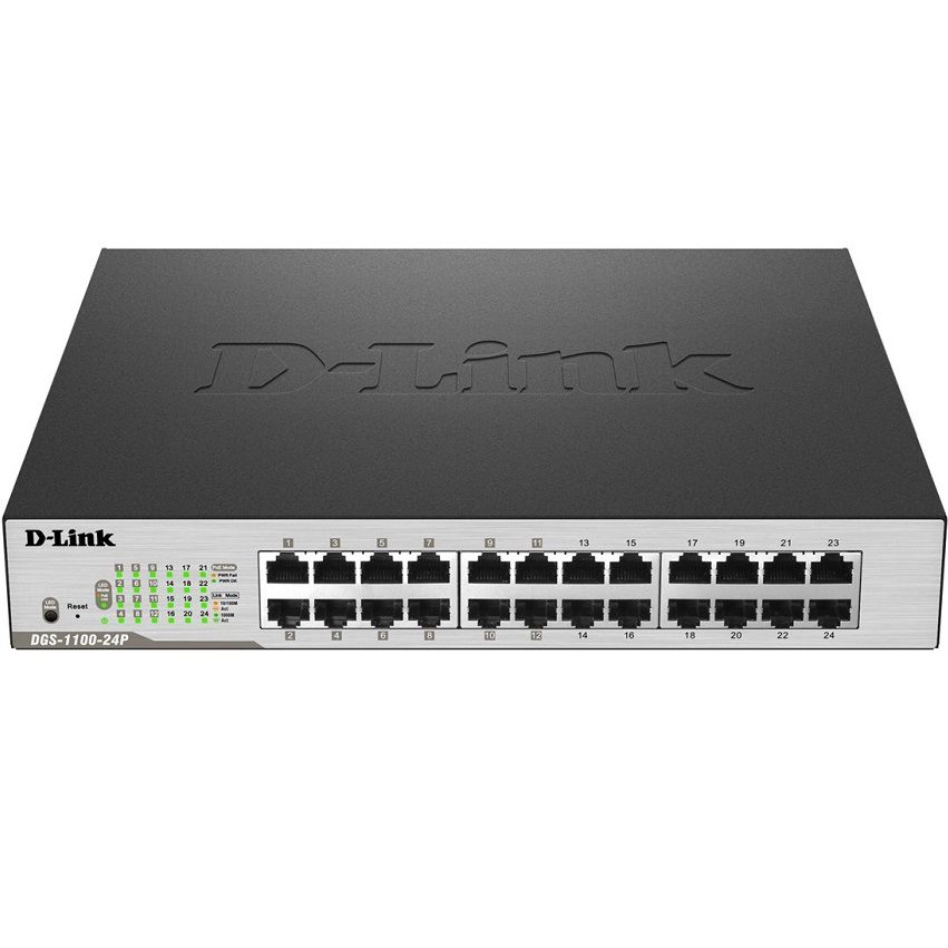 سوئیچ 24 پورت و اسمارت گیگابیت دی لینک دی جی اس 1100 24 پی