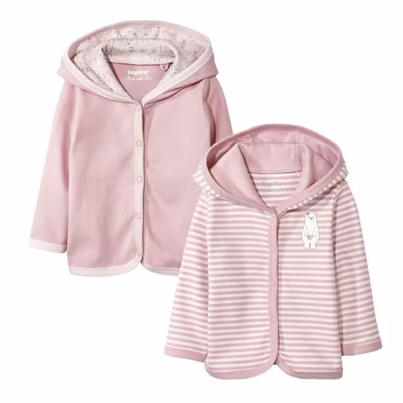 سویشرت کلاهدار دگمه دار بچگانه دخترانه اورجینال آلمانی لوپیلو lupilu دو تایی