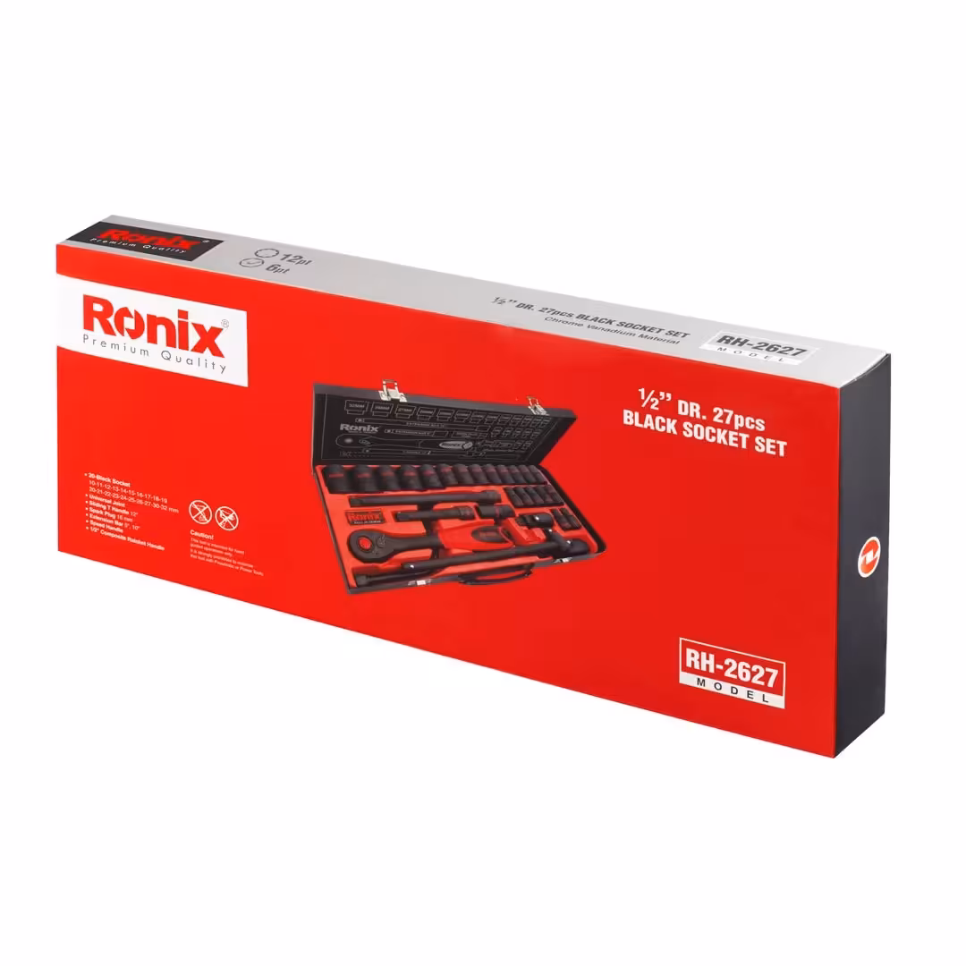 جعبه بکس27 پارچه فشارقوی رونیکس RH- 2627  ساخت تایوان درایو یک دوم اینچ