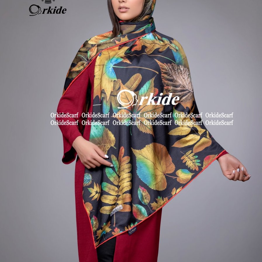 روسری ابریشم گارزا مشکی
