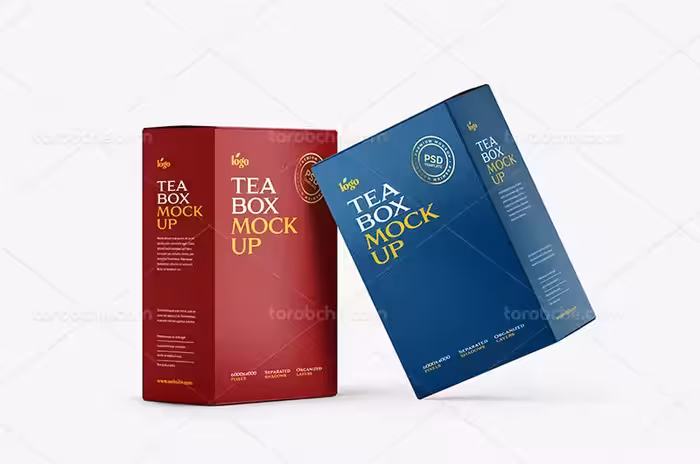 موکاپ چای از زاویه رو به رو | گرافیک با طعم تربچه