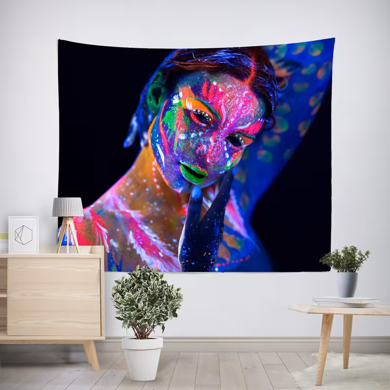 پوستر پارچه ای پرینتینگ لند طرح بکدراپ آرایشی کد A24