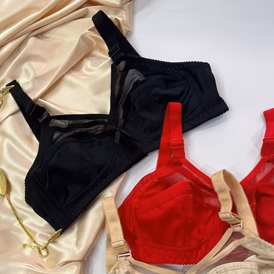 سوتین تک پرلون لباس زیر زنانه قواره استاندارد رنگ قرمز  بدون فنر 