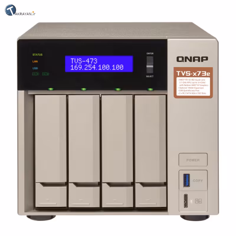 قیمت خرید NAS / ذخیره ساز تحت شبکه کیونپ QNAP TVS-473e | Ram 4GB