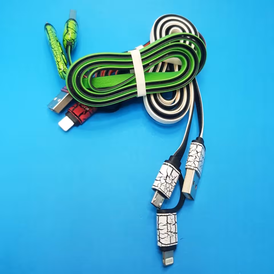 کابل شارژ دوکاره microusb -لایتینگ به طول 1 متر