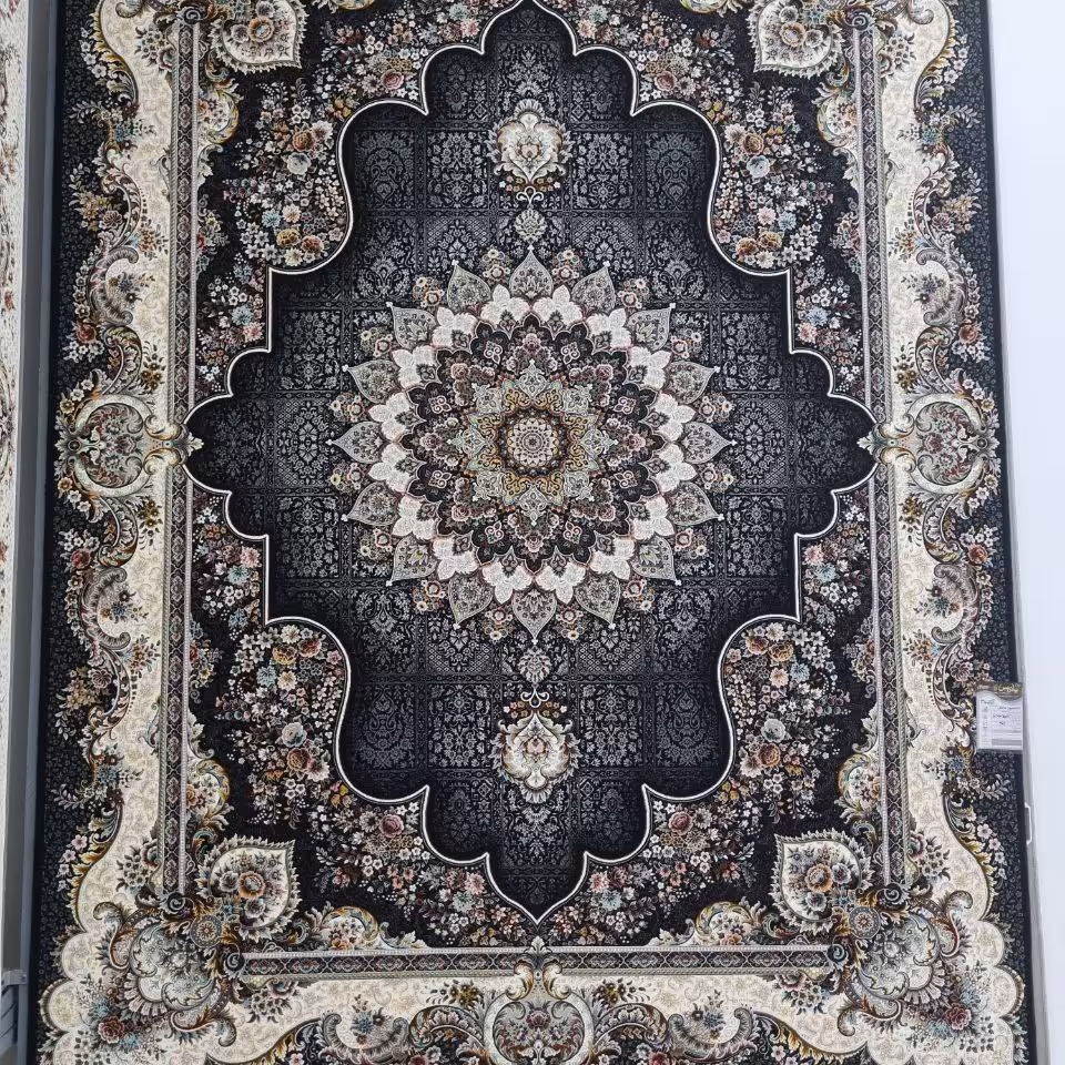 فرش پاتریس 700شانه تراکم 2550 طرح سیمین سرمه ای 6 متری