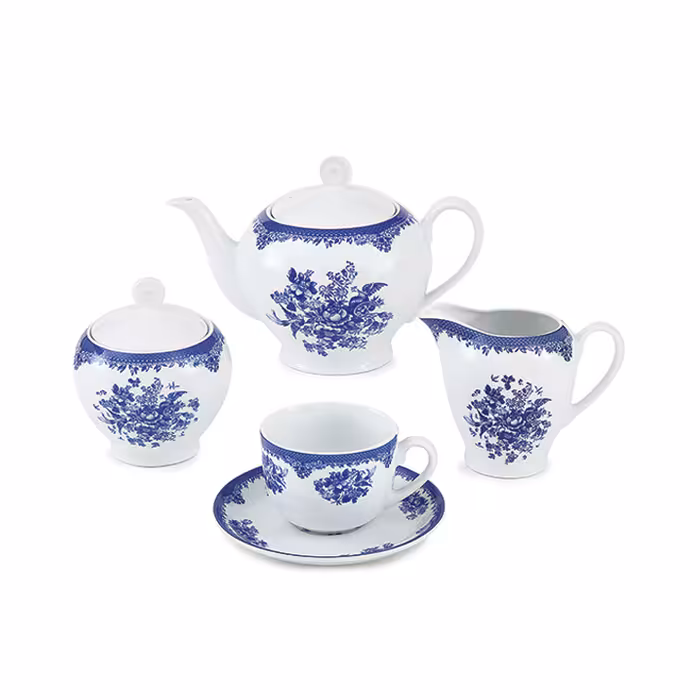 سرویس چینی زرین 6 نفره چای خوری فلورانس ایتالیااف (17 پارچه)