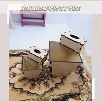 جاکلینکسی مینیاتوری چوبی سطل زباله و جاکلینکس ( دستمال کاغذی ) سایز بزرگ